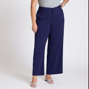 ELOQUII The 365 Semi Stretch Wide Leg Pant Women's Blue Pants